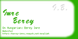 imre berey business card